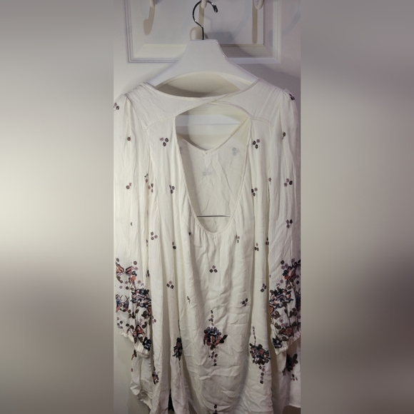 Free People Embroidered boho Floral White Dress Women’s Small - Picture 8 of 10